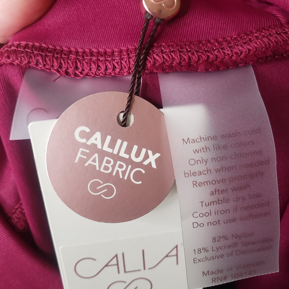 CALIA essential shine leggings tights high rise berry rich pink full length New - Picture 10 of 10